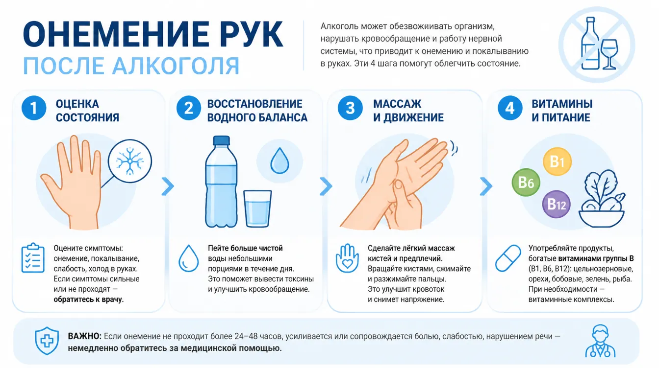 Онемение рук после алкоголя
