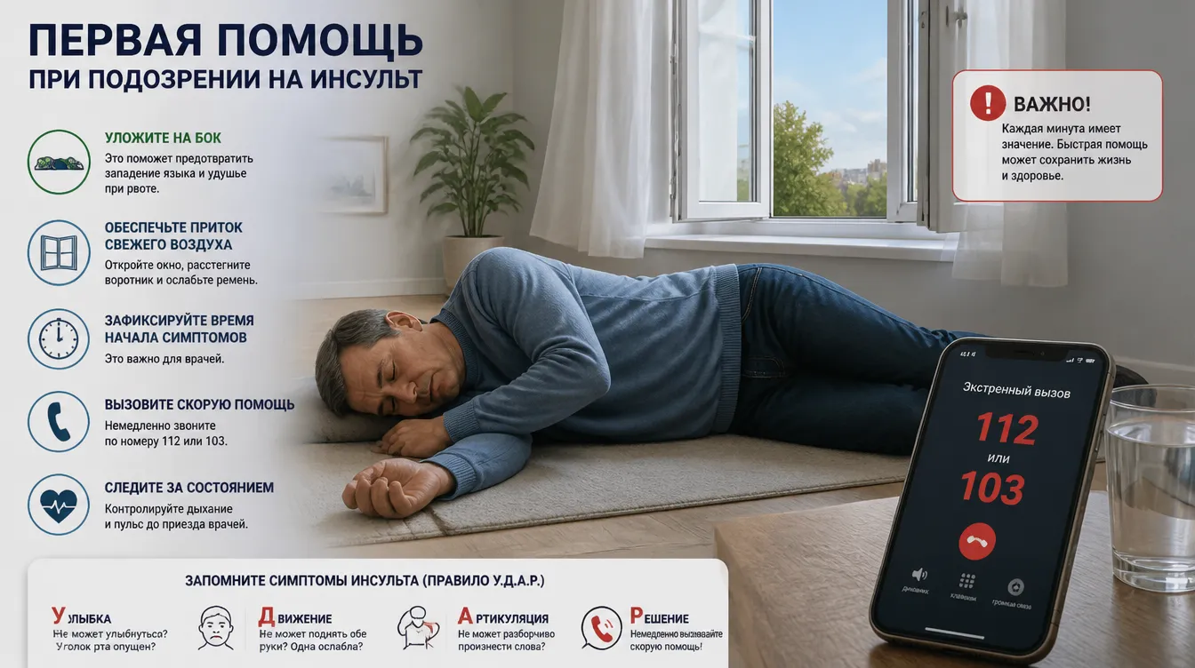 Первая помощь при инсульте