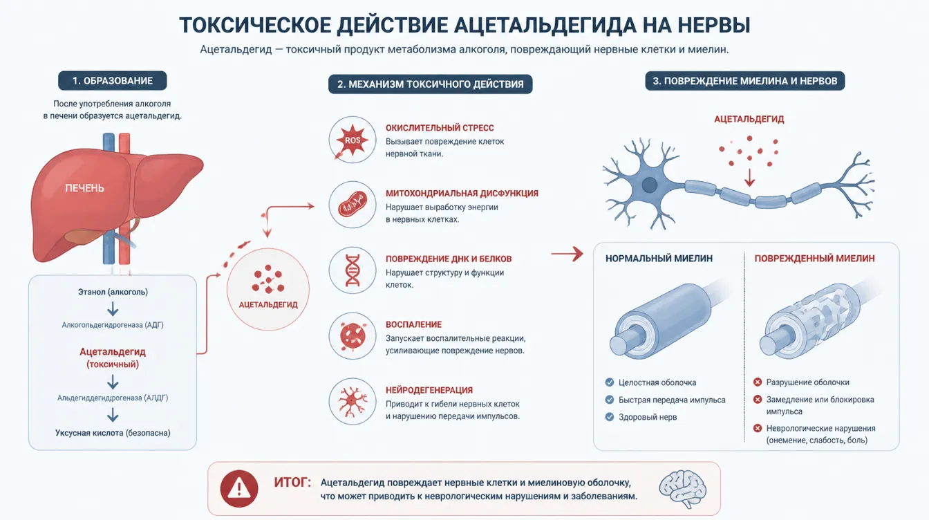 Токсическое действие алкоголя на нервы