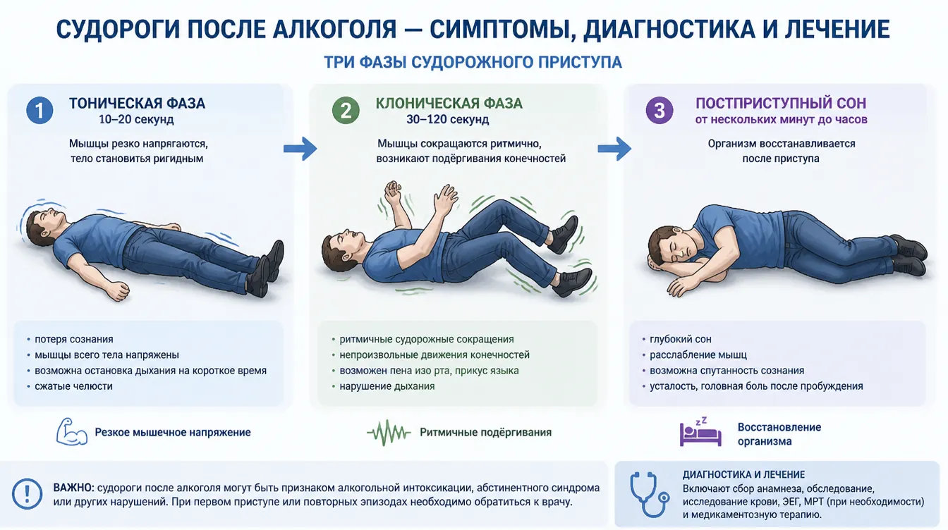 Три фазы судорожного приступа