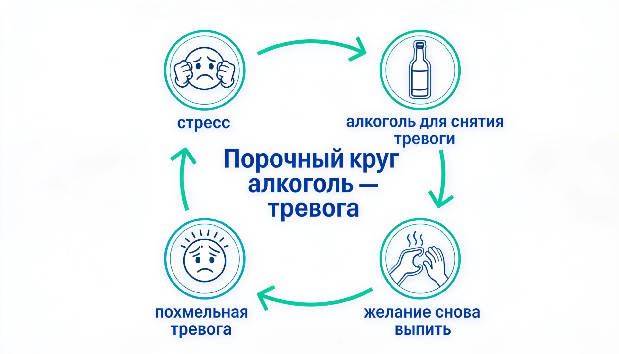 Порочный круг алкоголь - тревога