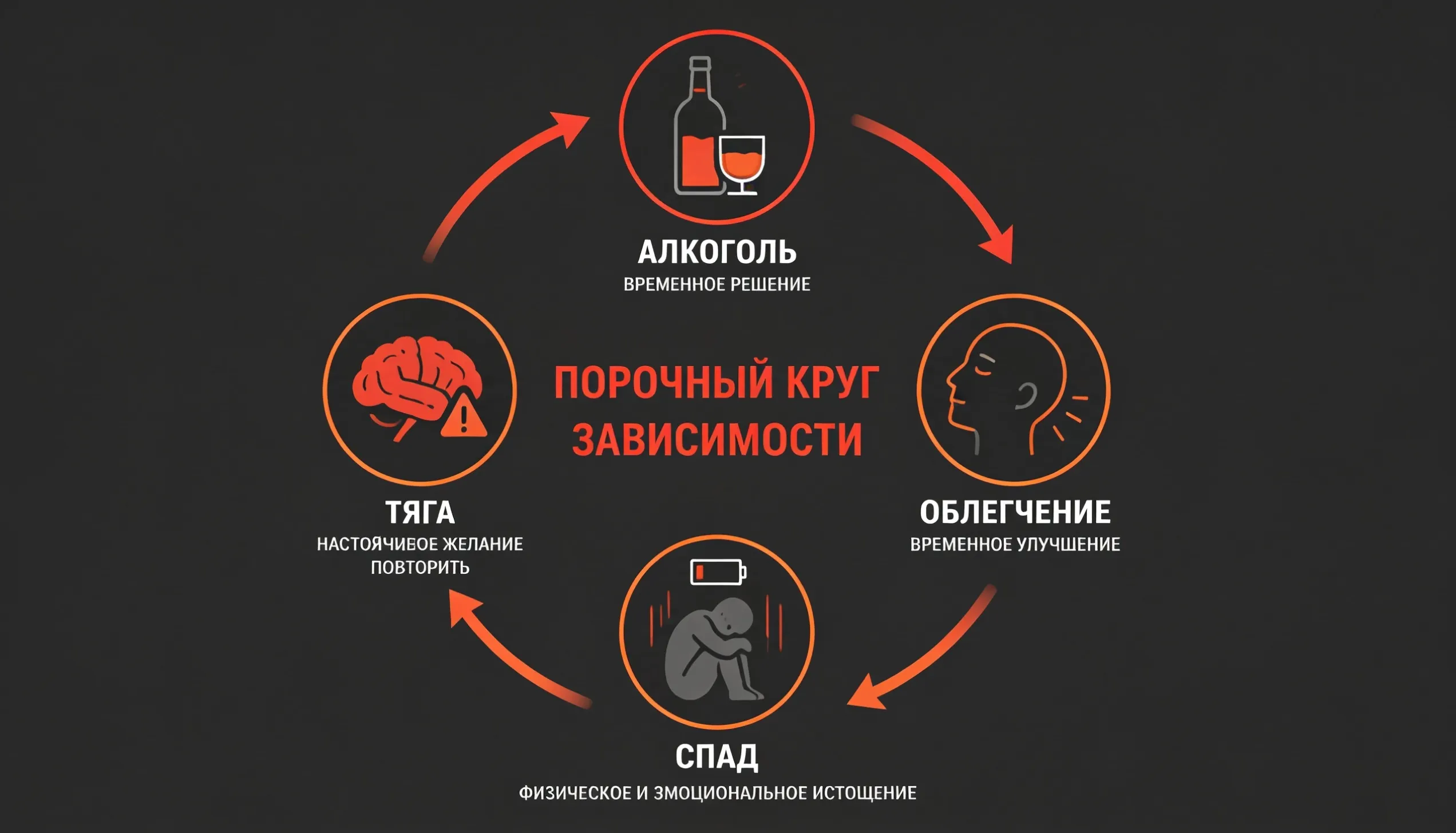 Порочный круг алкогольной зависимости