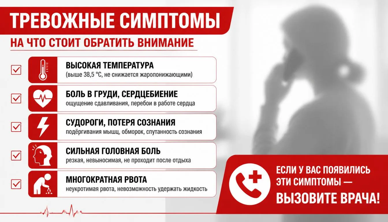 При каких симптомах срочно вызывать врача