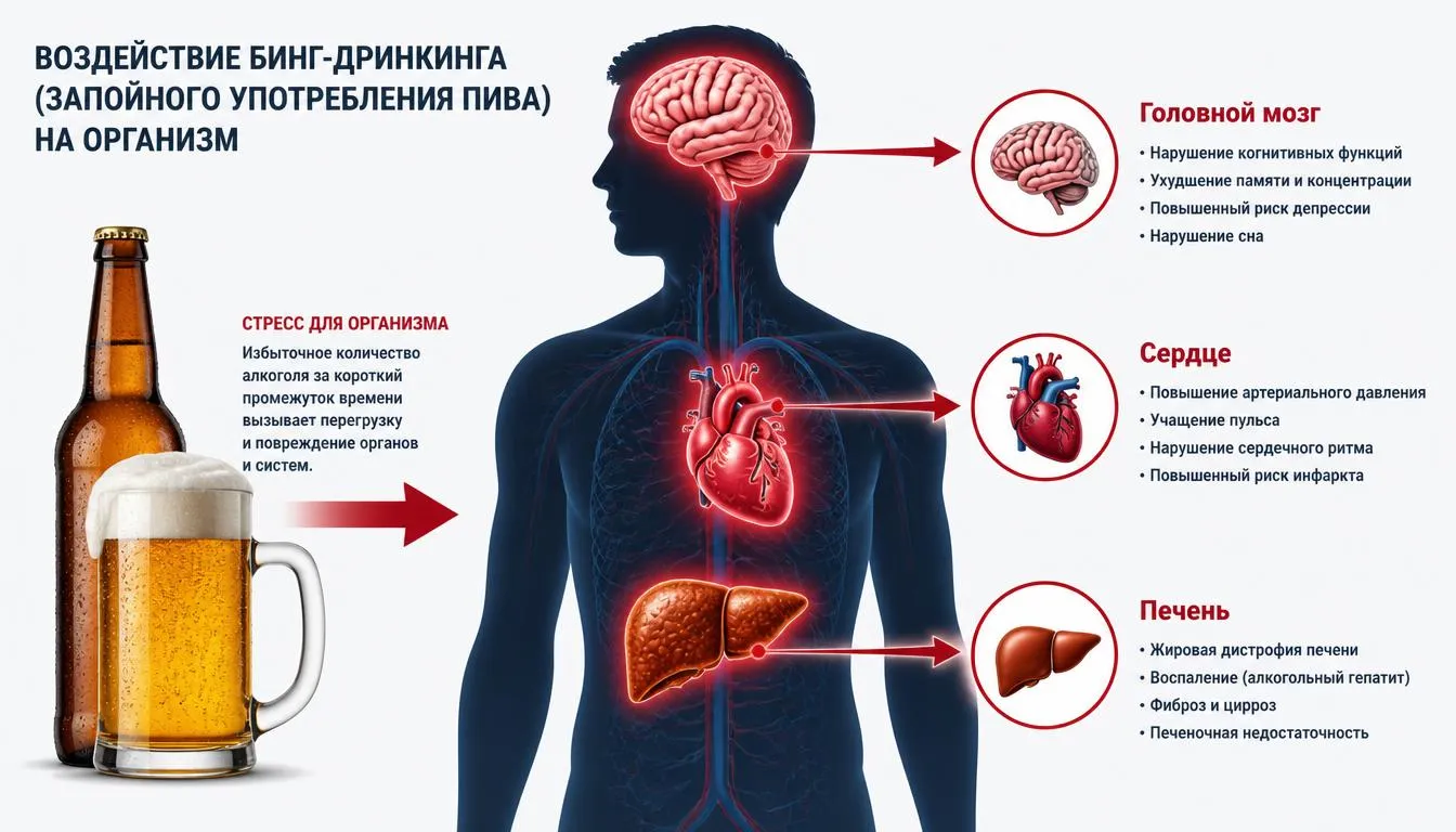 Воздействие на организм пивного запоя