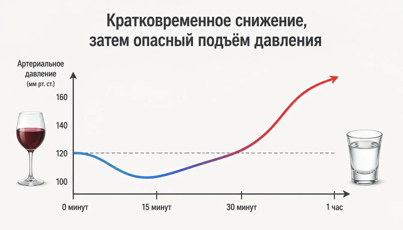 Динамика давления после алкоголя