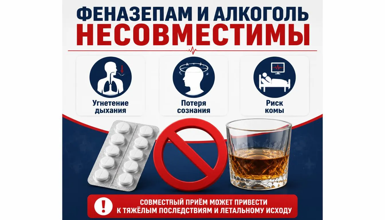 Феназепам и алкоголь несовместимы